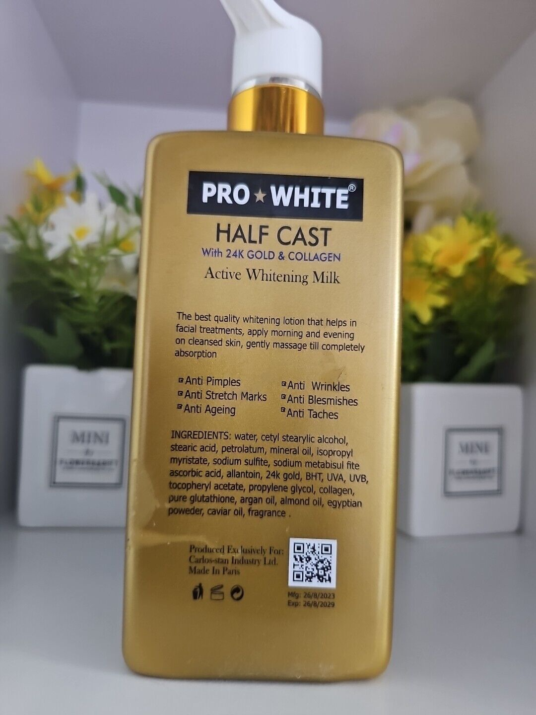 Pro White 24k Gold whitenizer With Natural Oil body Repair Milk lotion spf65