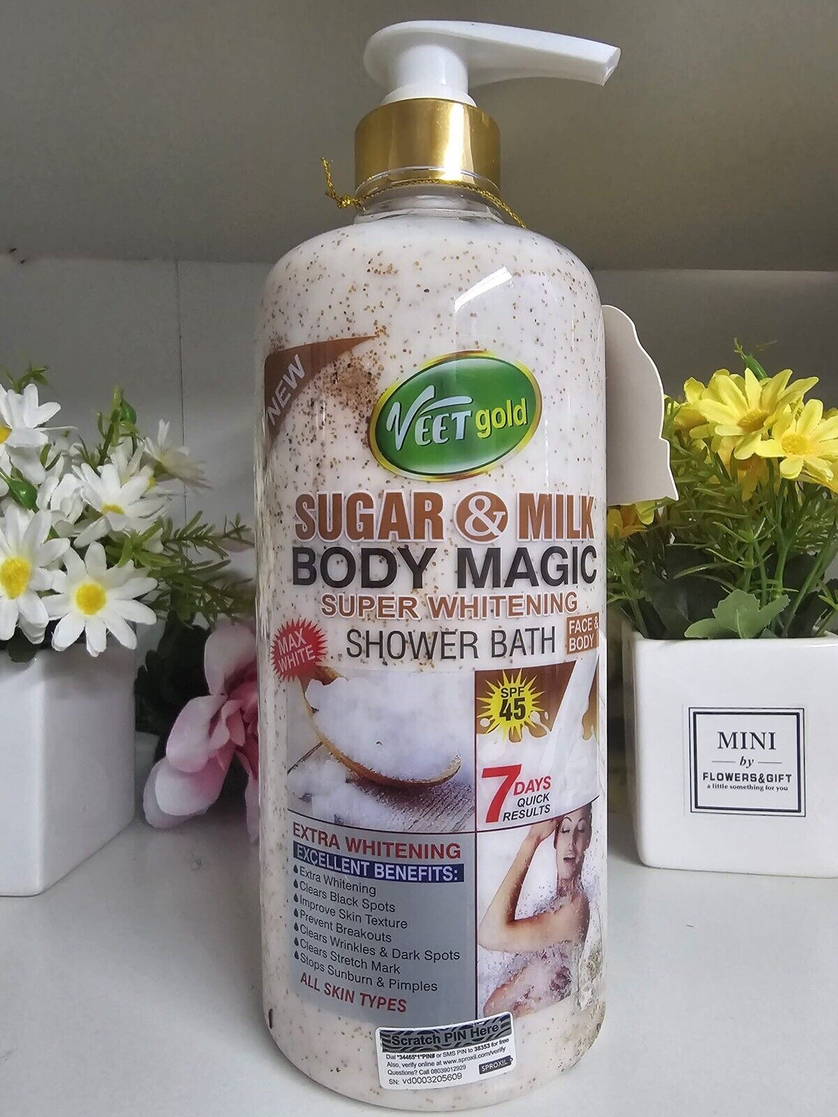 Veet Gold Sugar And Milk Body Magic Super Whitening Shower Bath Gel Spf 45