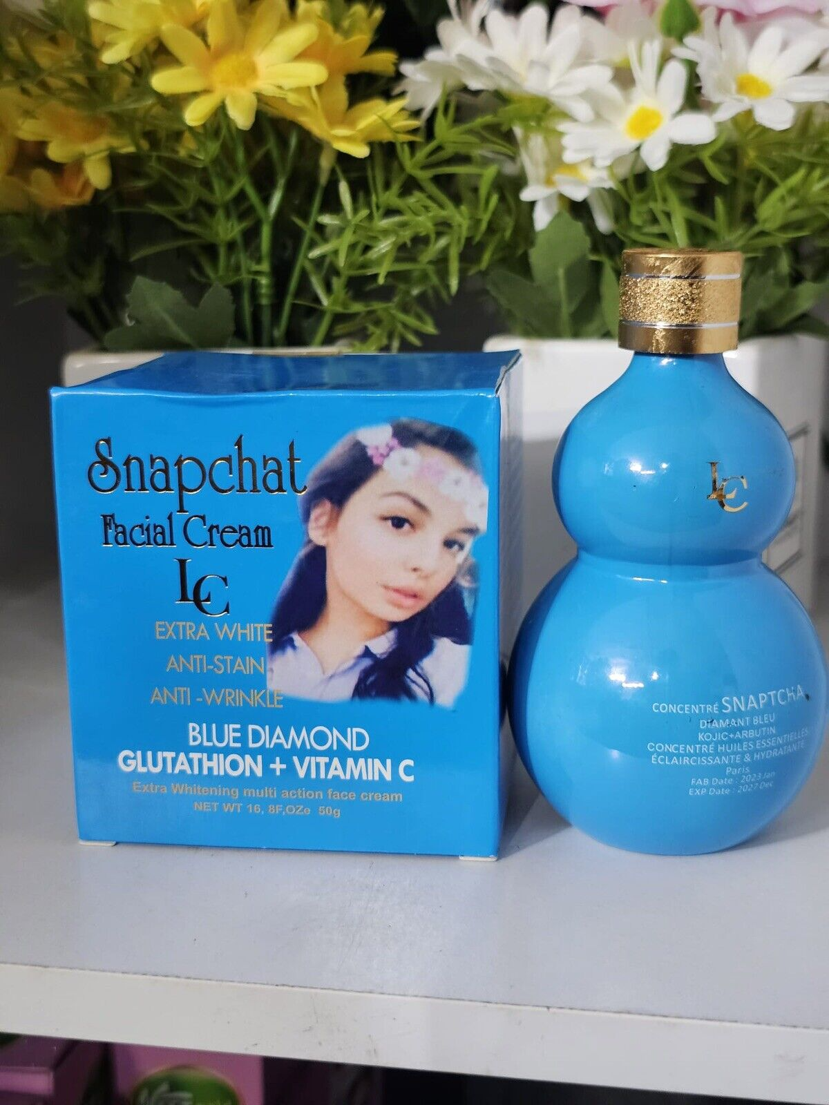 Lait snaptchat Blue Diamond Serum AUTHENTIC + Face Cream