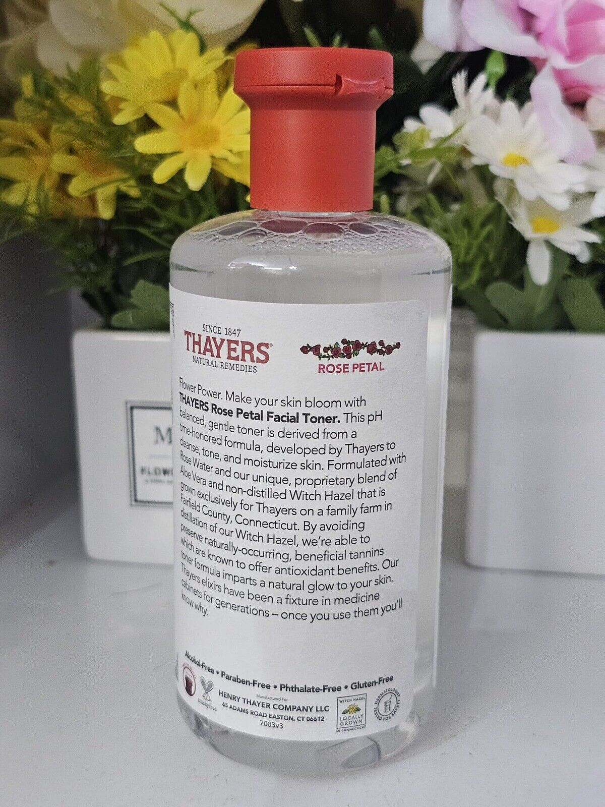 Thayers WITCH HAZEL Facial Toner - Rose Petal 12 fl with Aloe Vera Alcohol-Free