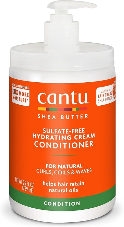 Cantu Sulfate-Free Hydrating Cream Conditioner with Shea Butter for Natural Hair, 25 fl oz