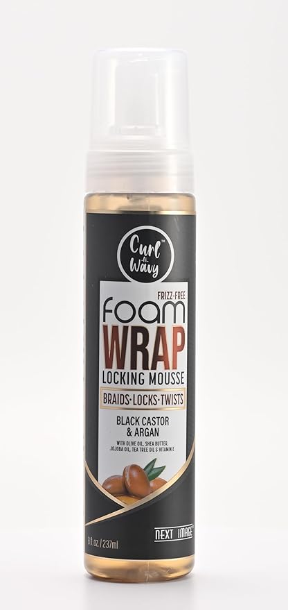 curl n wavy Foam Wrap Locking Mousse (Black Castor & Argan)
