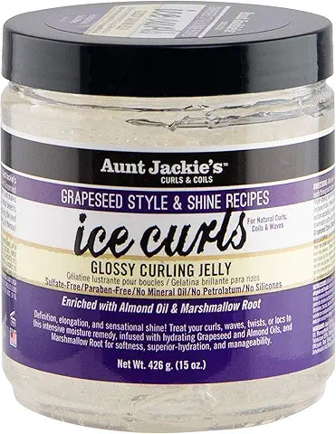 Aunt Jackie's Grapeseed Style and Shine Recipes Ice Curls Glossy Curling Jelly 15oz