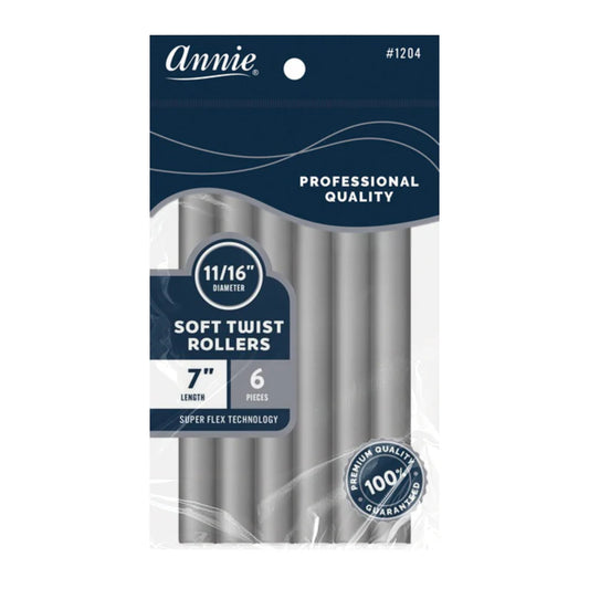 Annie Soft Twist Hair Rollers 11/16 Inch, 6 Count, Gray