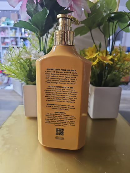Ancient glow paris 24k gold super whitening body milk 500ml