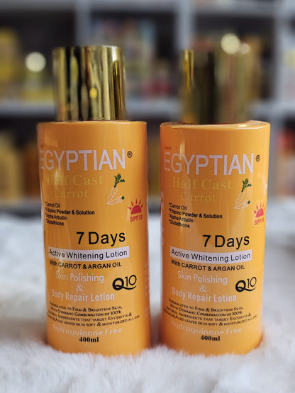 Egyptian half cast carrot active whitening body lotion 400ml x2