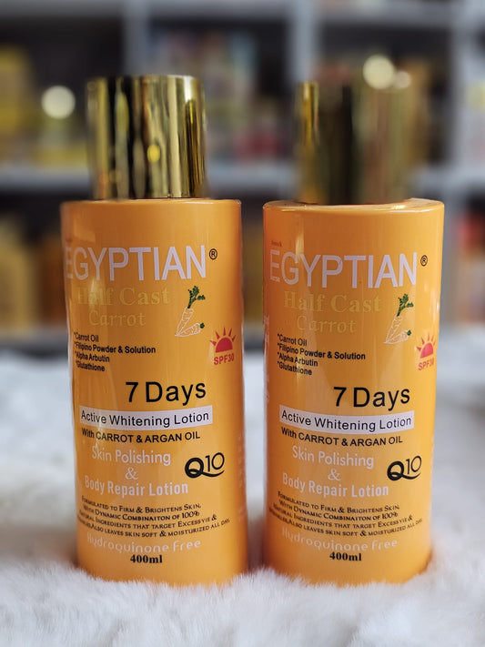 Egyptian half cast carrot active whitening body lotion 400ml x2