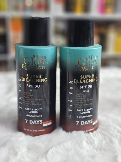 Mega glow egyptian super bleaching face & body lotion 400ml