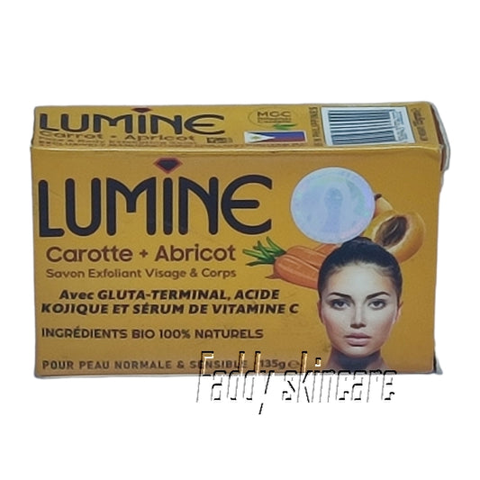 lumine carrot apricot face & body exfoliating soap 135g