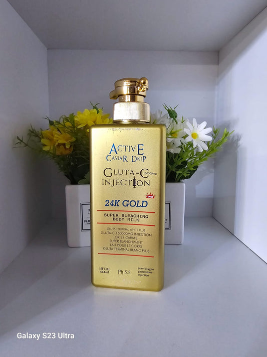Active caviar drip 24k gold super bleaching body milk 444ml