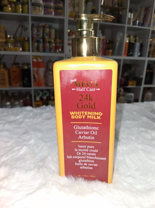 Mega half cast 24k gold whitening body milk 500ml