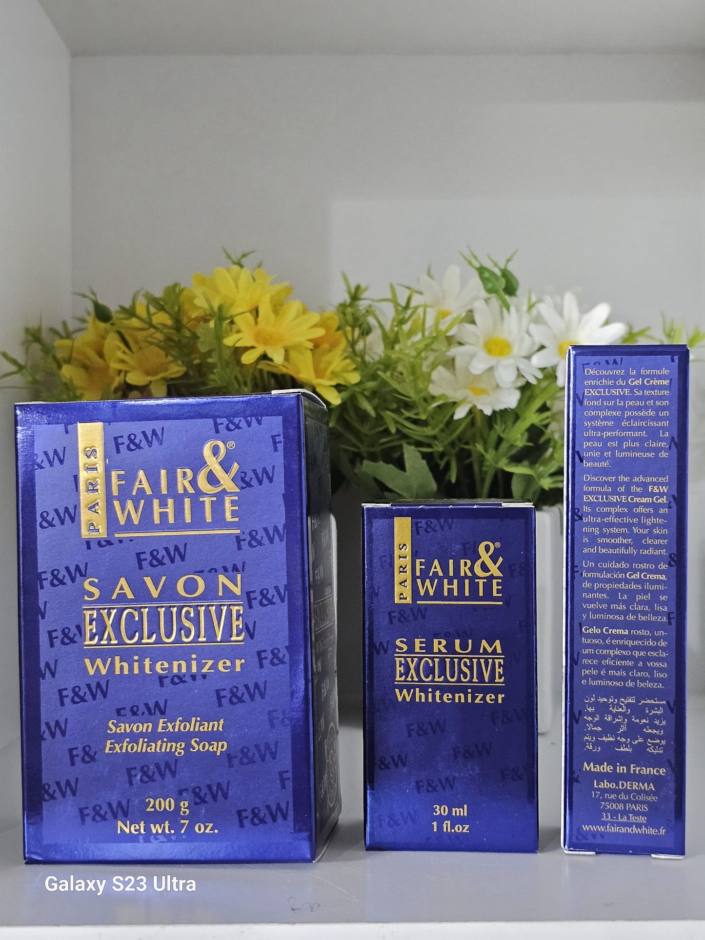 Fair & white exfoliating soap 200g with serum30ml  & cream gel 30ml