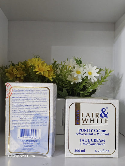 Fair & white paris exfoliating soap 200g with fade cream 200ml