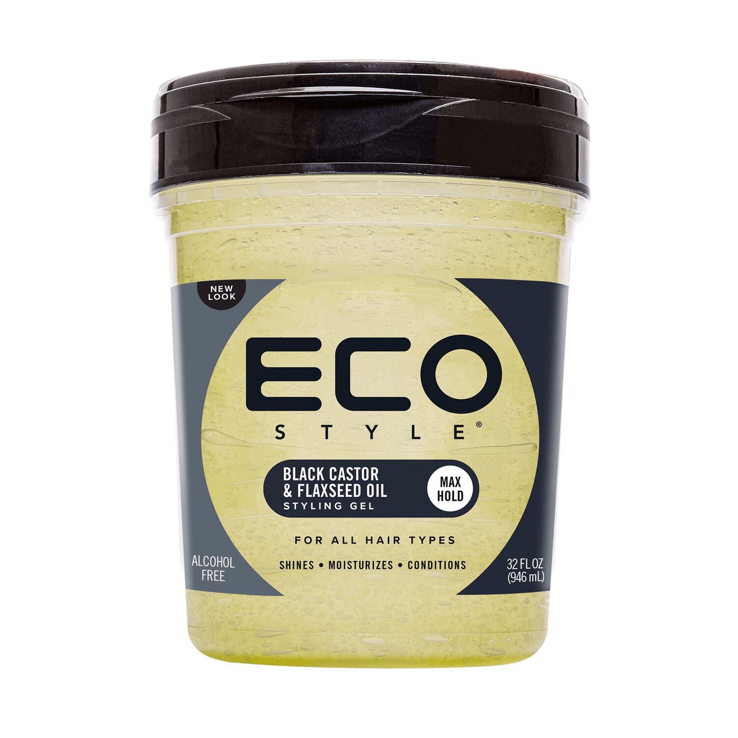 Eco Style Black Castor & Flaxseed Oil Styling Gel, 32 oz