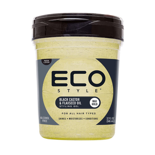 Eco Style Black Castor & Flaxseed Oil Styling Gel, 32 oz