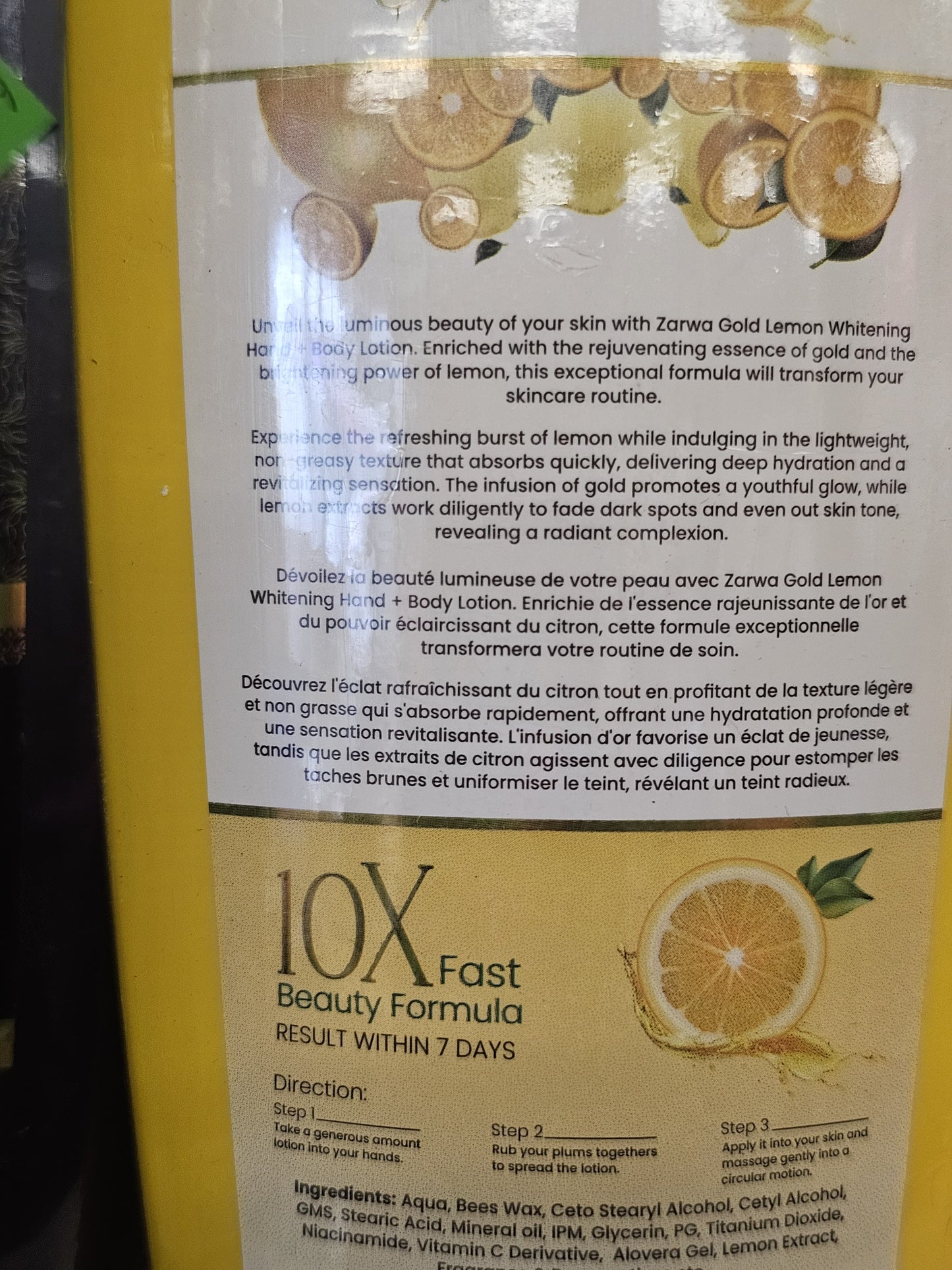 Zarwa Gold Lemon Whitening Lotion