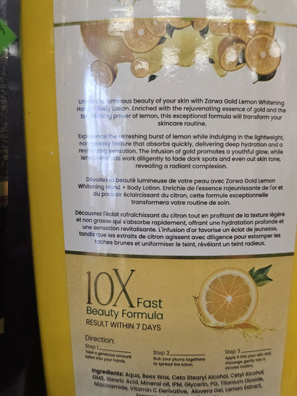 Zarwa Gold Lemon Whitening Lotion