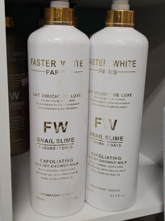 Faster White Paris Snail Slime Shower Milk