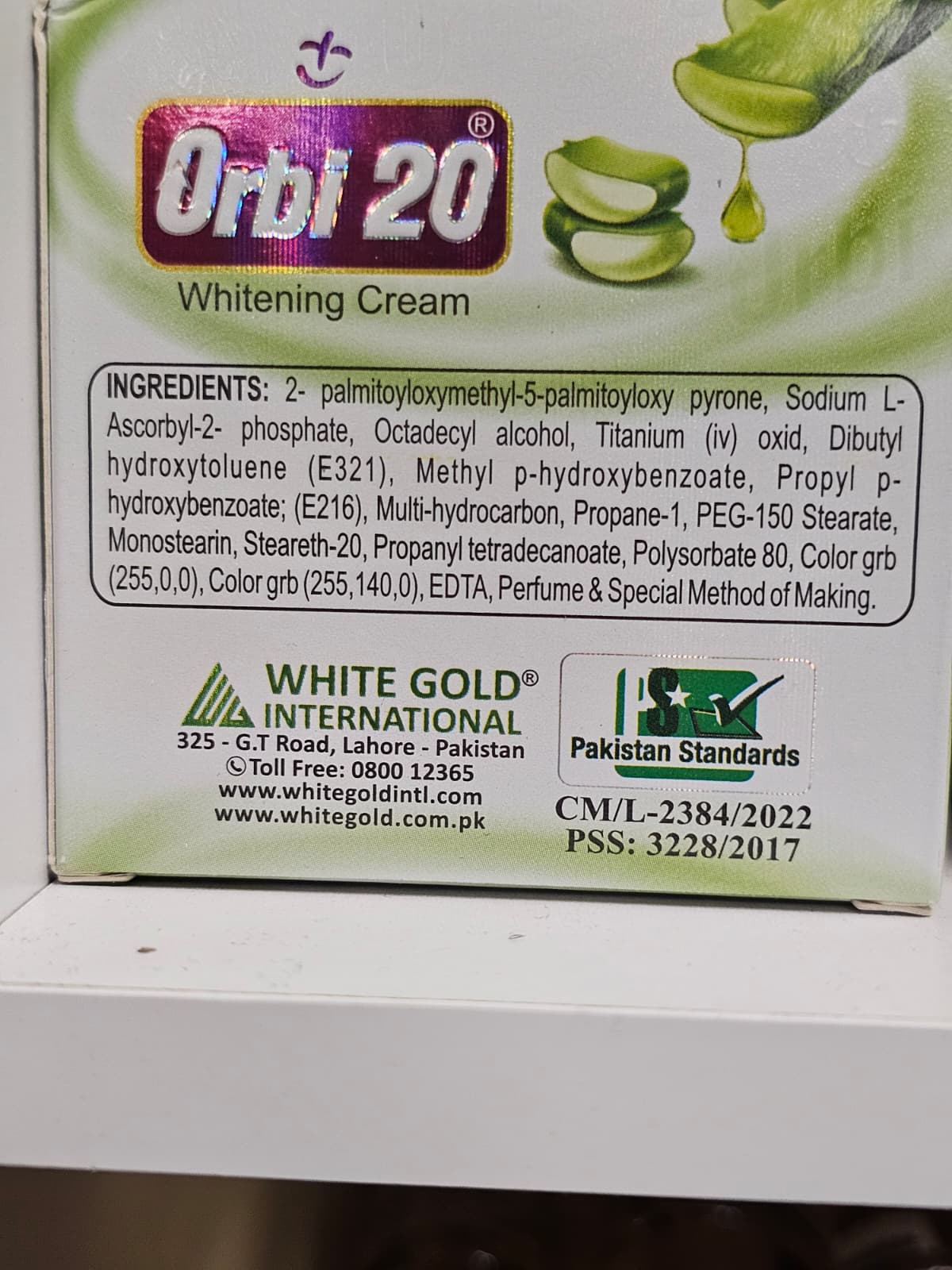 Orbi 20 Whitening Cream