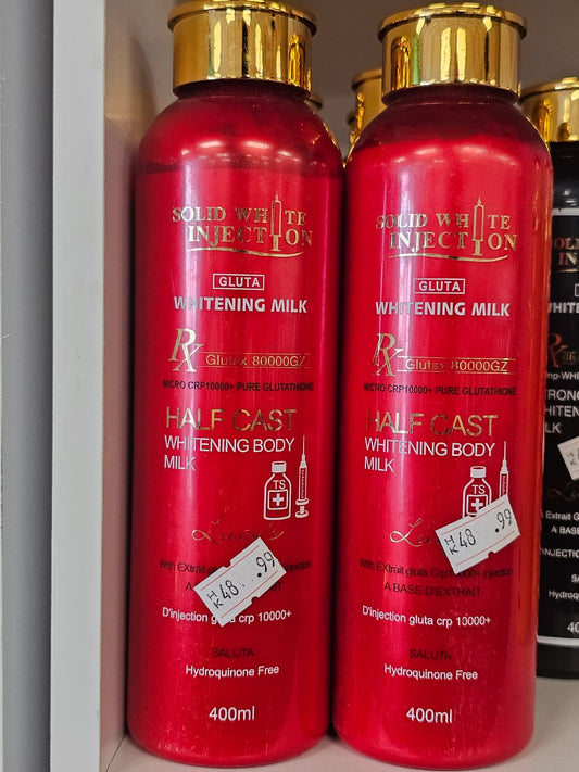 Solid white gluta half cast whitening body milk 400ml