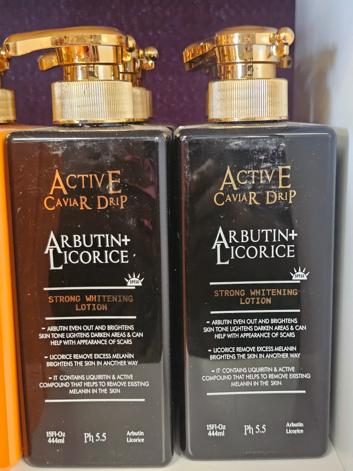 Active caviar drip arbutin+ licorice strong whitening lotion 444ml