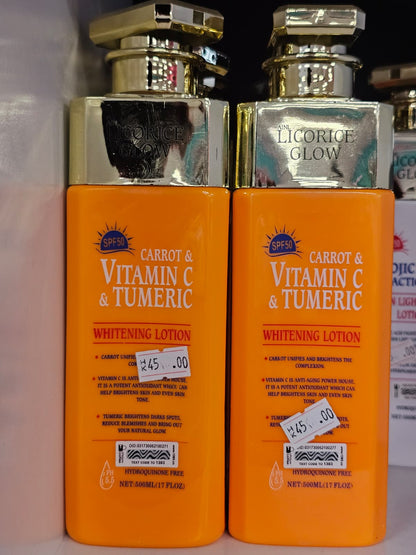 Carrot & Vitamin c & Turmeric whitening body lotion 500ml