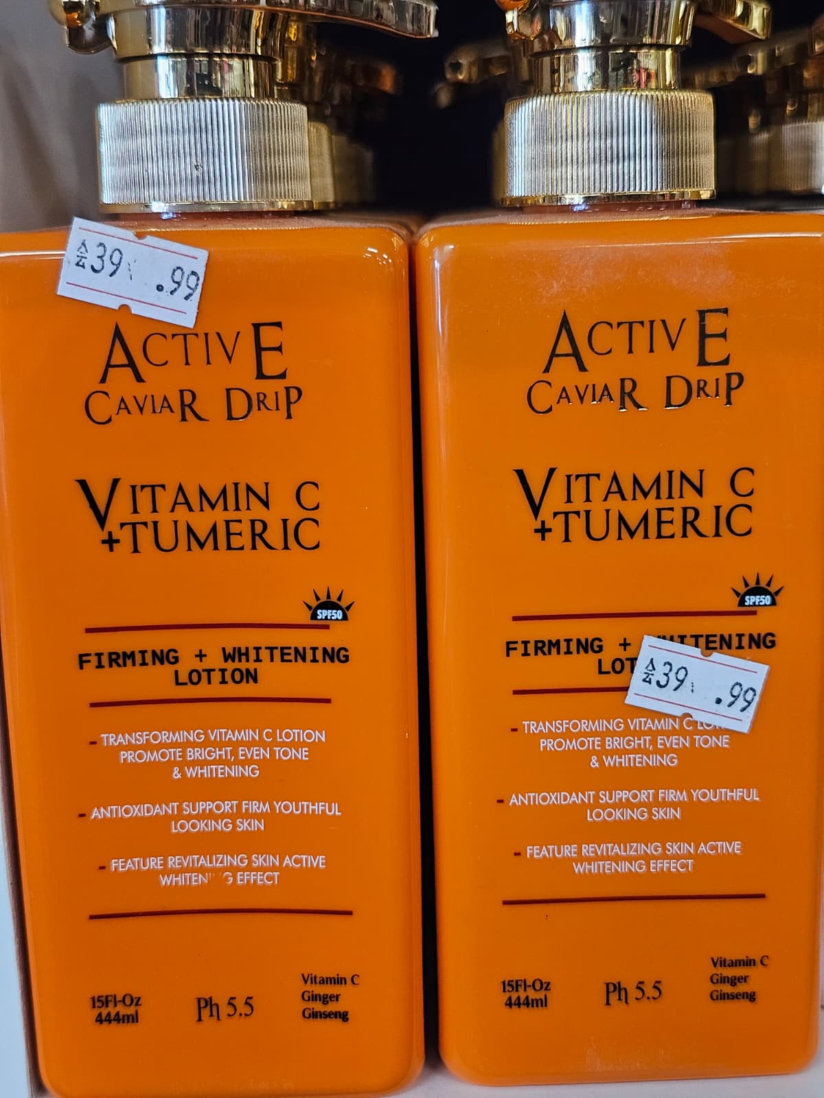 Active caviar drip vitamin c turmeric firming & whitening lotion 444ml