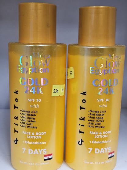 Mega Glow Egyptian Gold 24K Face & Body Lotion