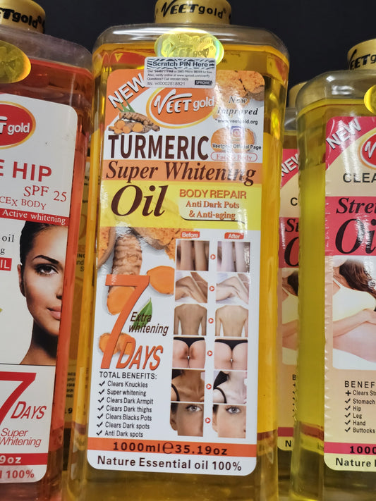 Veet gold turmeric super whitening oil 1000ml