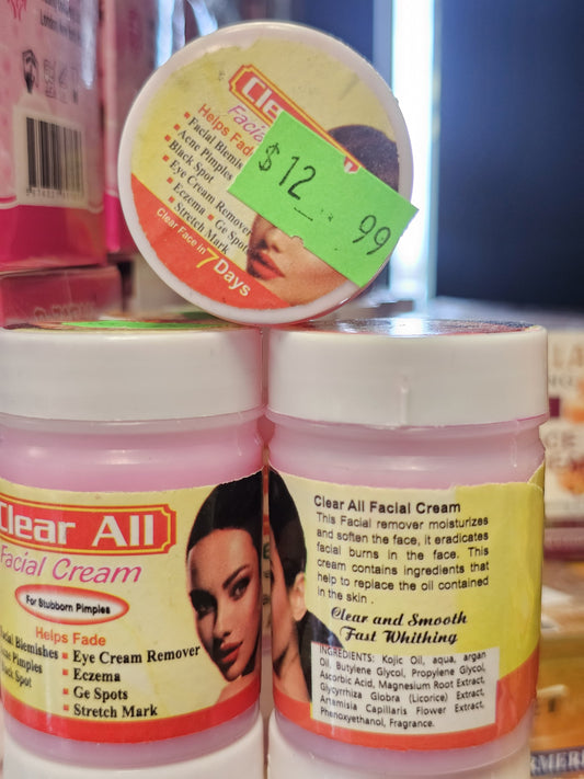 Clear all facial cream