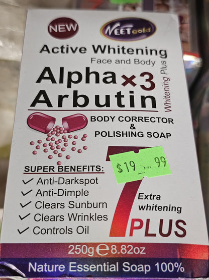 Veet gold alpha arbutin x3 body corrector & polishing soap 250g x2