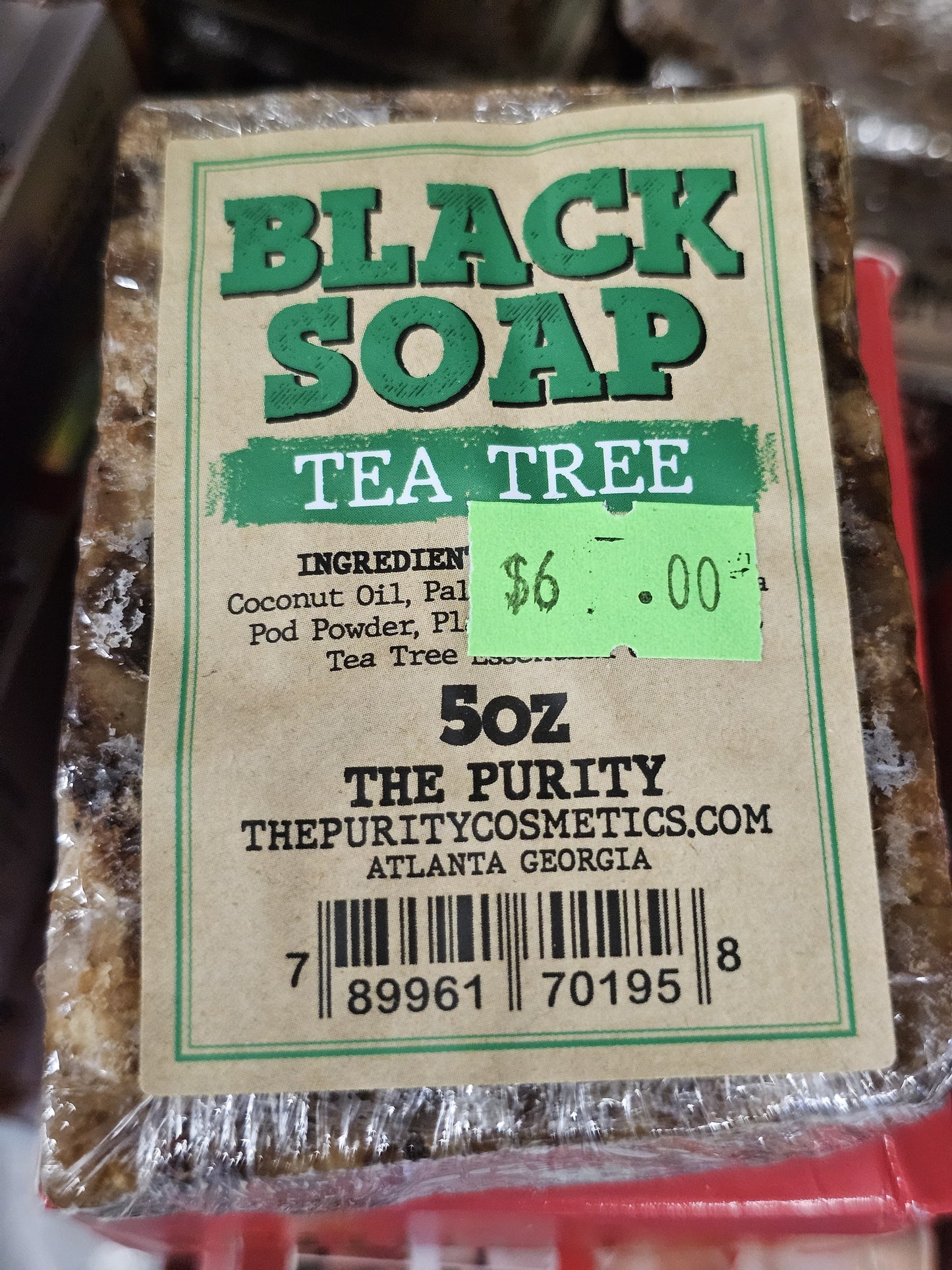 Black soap with tea tree x2