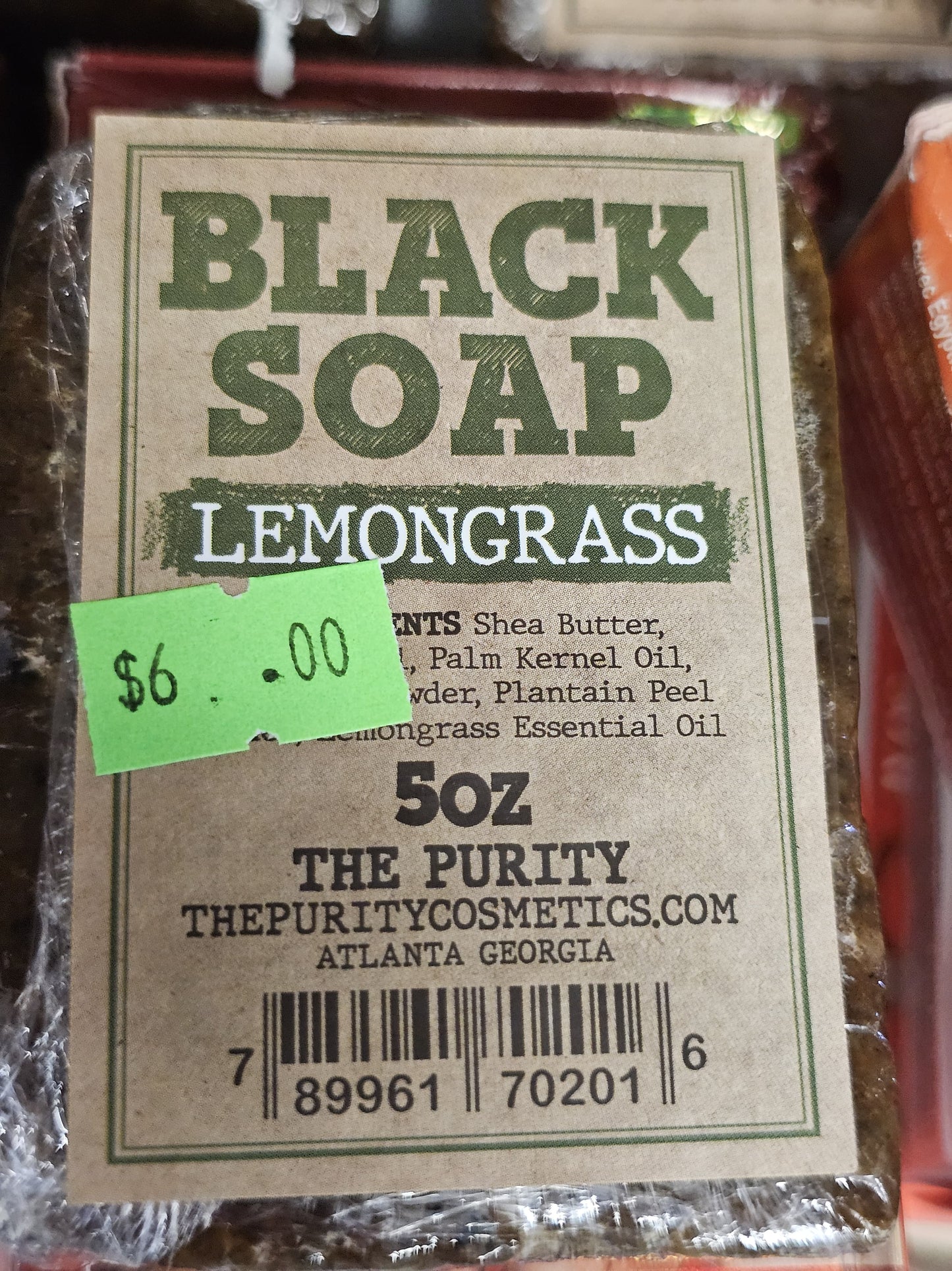 Black soap with lemon grass x2.