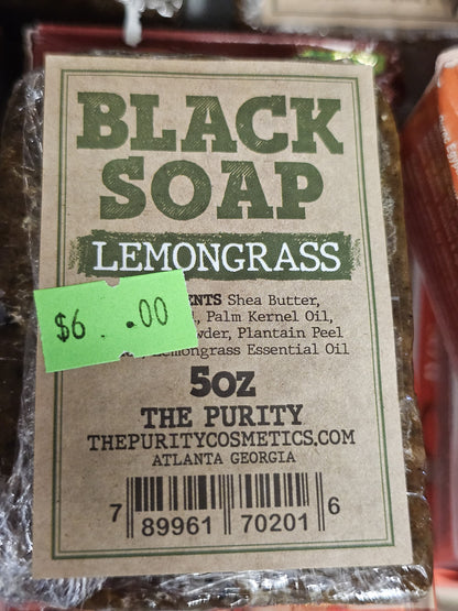 Black soap with lemon grass x2.