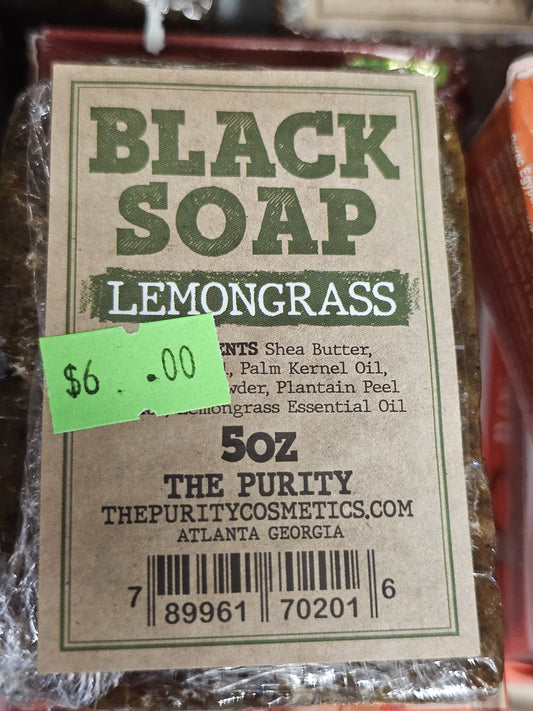 Black soap with lemon grass x2.