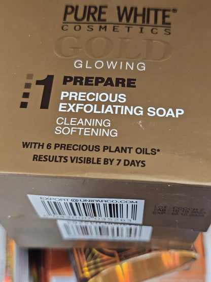 Pure white gold exfoliating soap x2