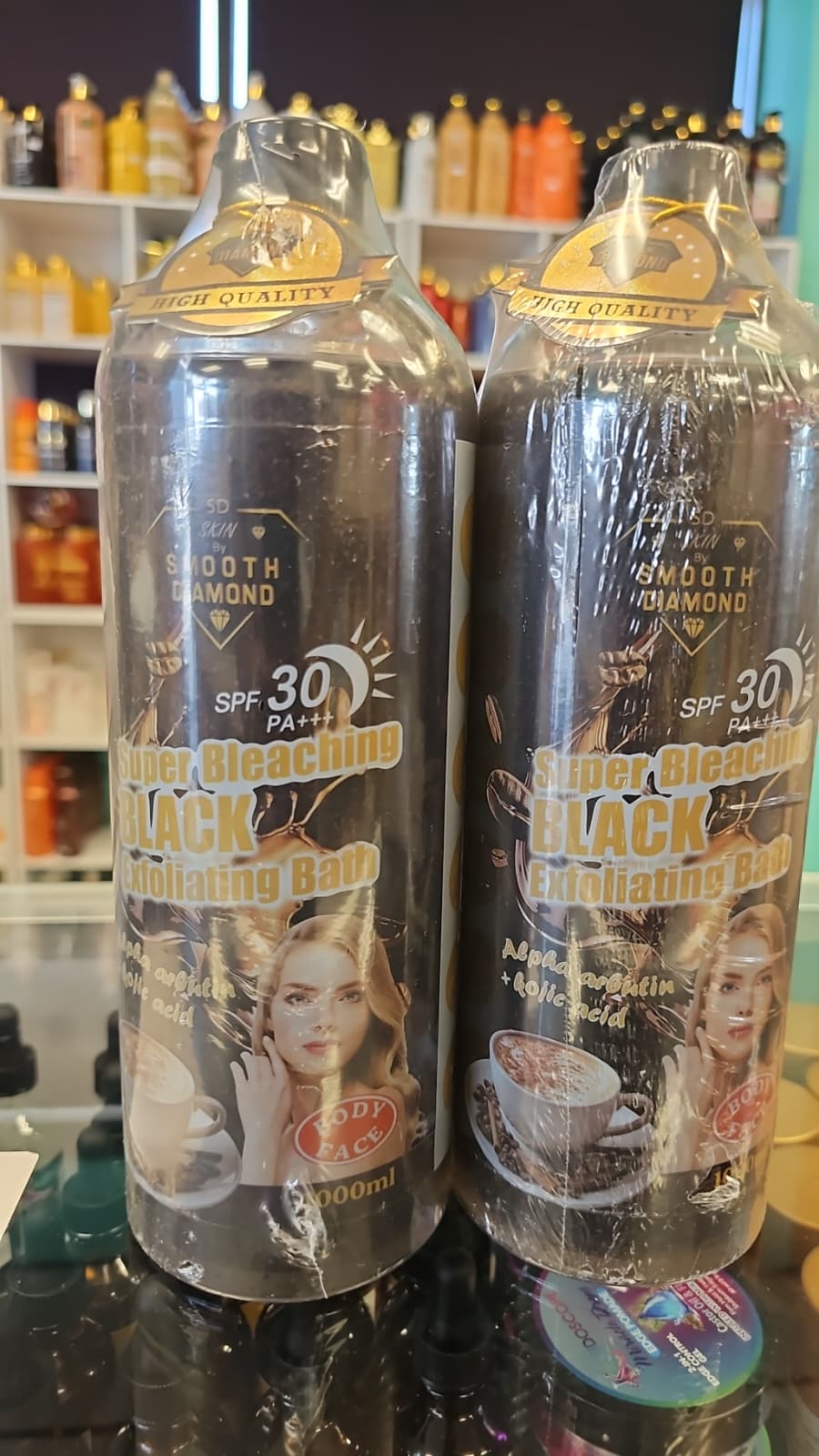 Smooth diamond super bleaching black exfoliating bath lotion 1000ml 2pcs