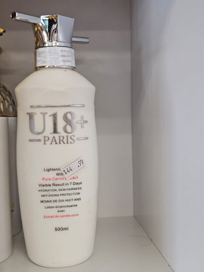 U18+ paris lightening body lotion 500ml