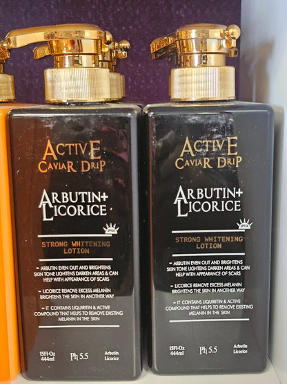 Active caviar drip arbutin+ licorice strong whitening lotion 444ml