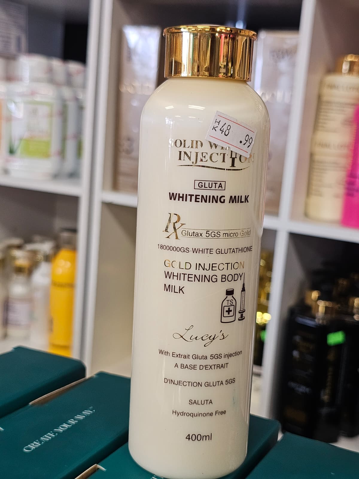 Solid white gold injection whitening body milk 400ml