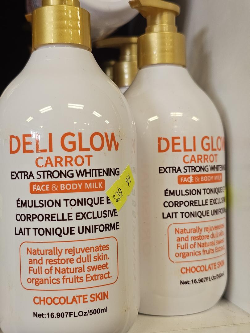 Deli glow carrot extra strong whitening face & body lotion 500ml