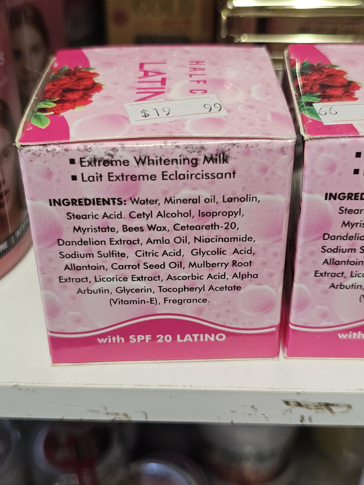 Latino glutathione carrot strong whitening face cream