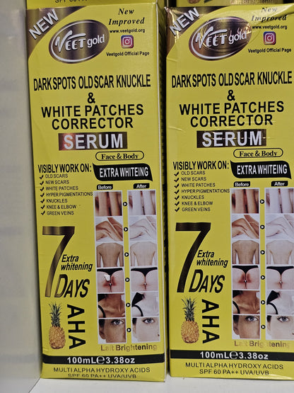 veet gold dark spots old scar knuckle & white patches corrector serum