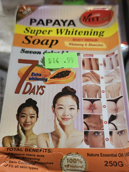 Veet gold papaya super whitening soap 250g x2