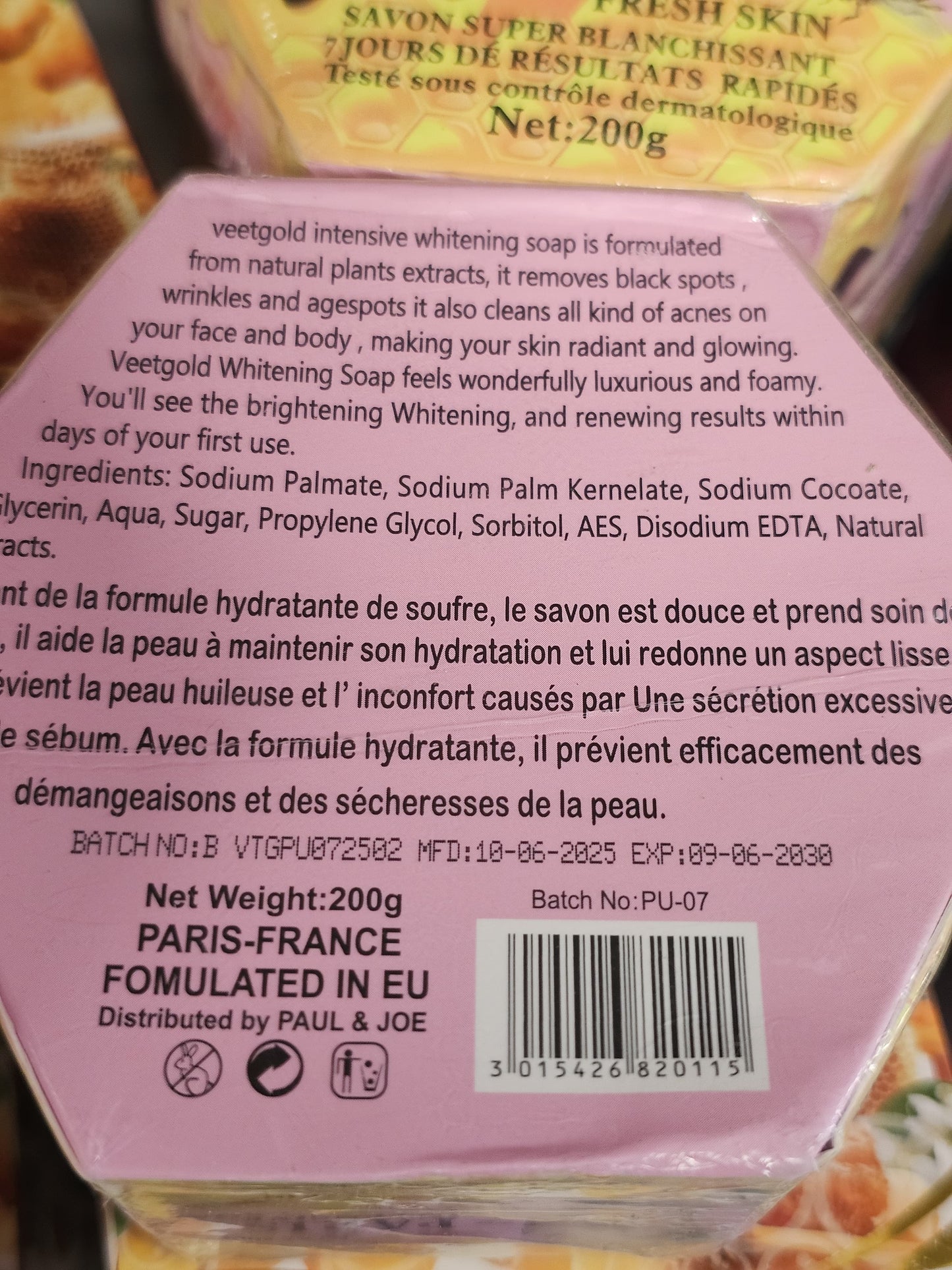 Veet gold paris intensive whitening soap 200g x2
