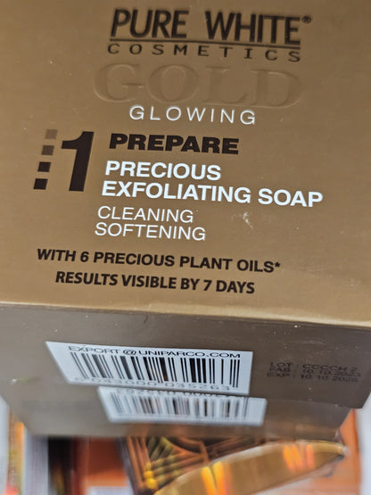 Pure white gold exfoliating soap x2