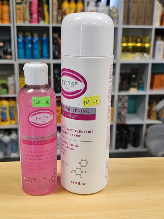 FC75 paris strong whitening body milk and face oil