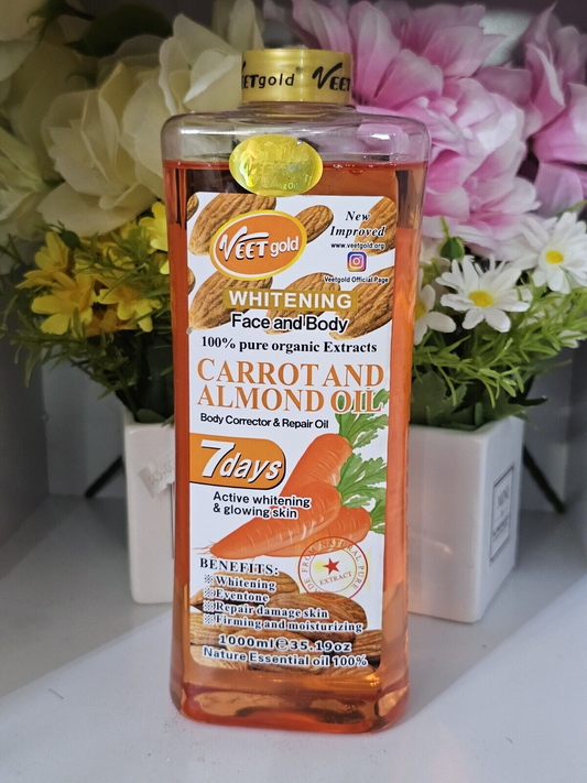 Veet Gold Whitening Face and Body Carrot and Almond Oil Spf 15. 1000ml