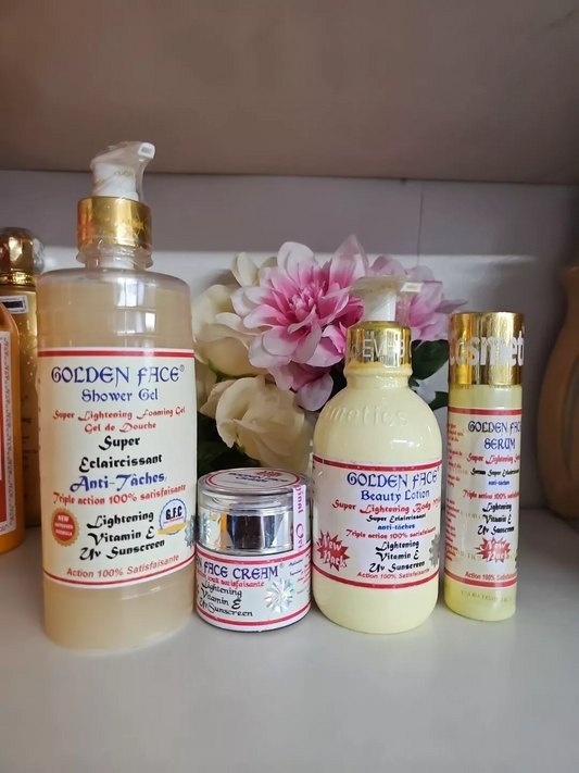 Golden Face Beauty Milk,serum,face Cream And Shower Bath
