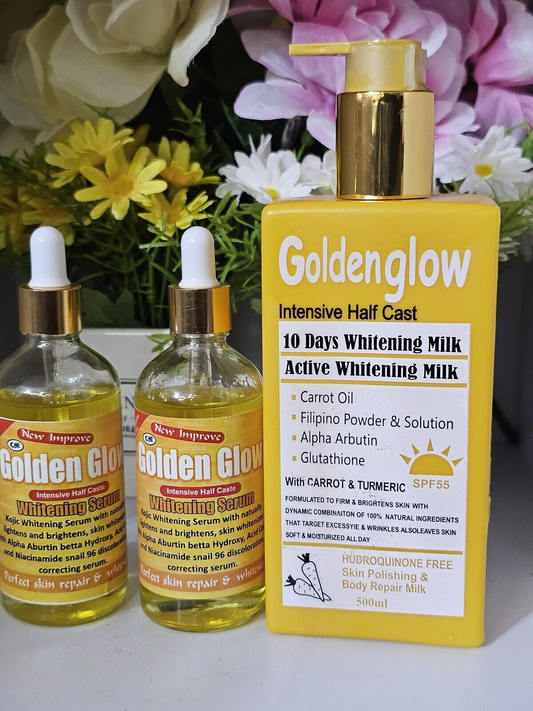 Golden Glow Body Milk 500ml + 2 Serum